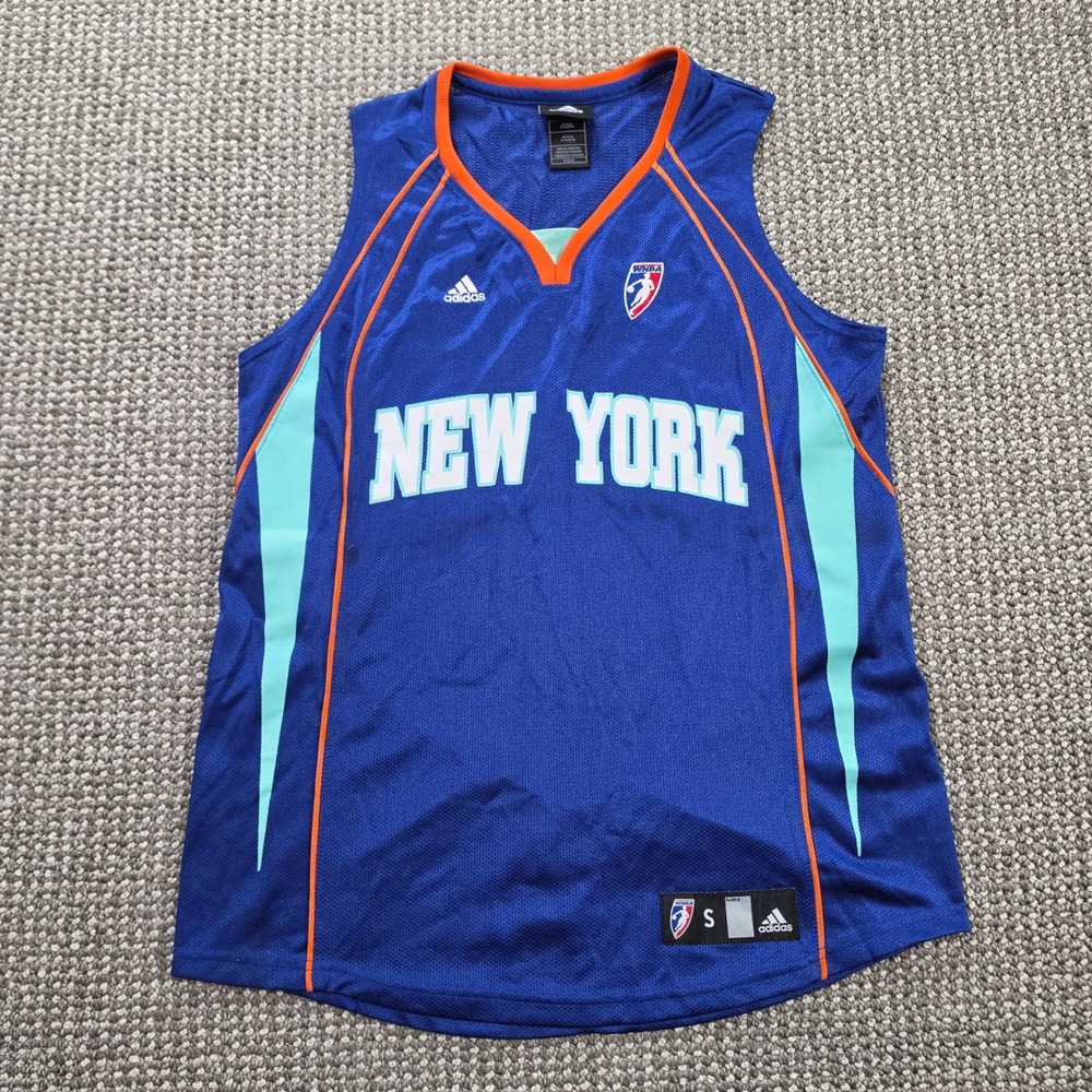 Adidas New York Liberty WNBA Jersey Men S Rivera Blue Basketball Mesh Tank